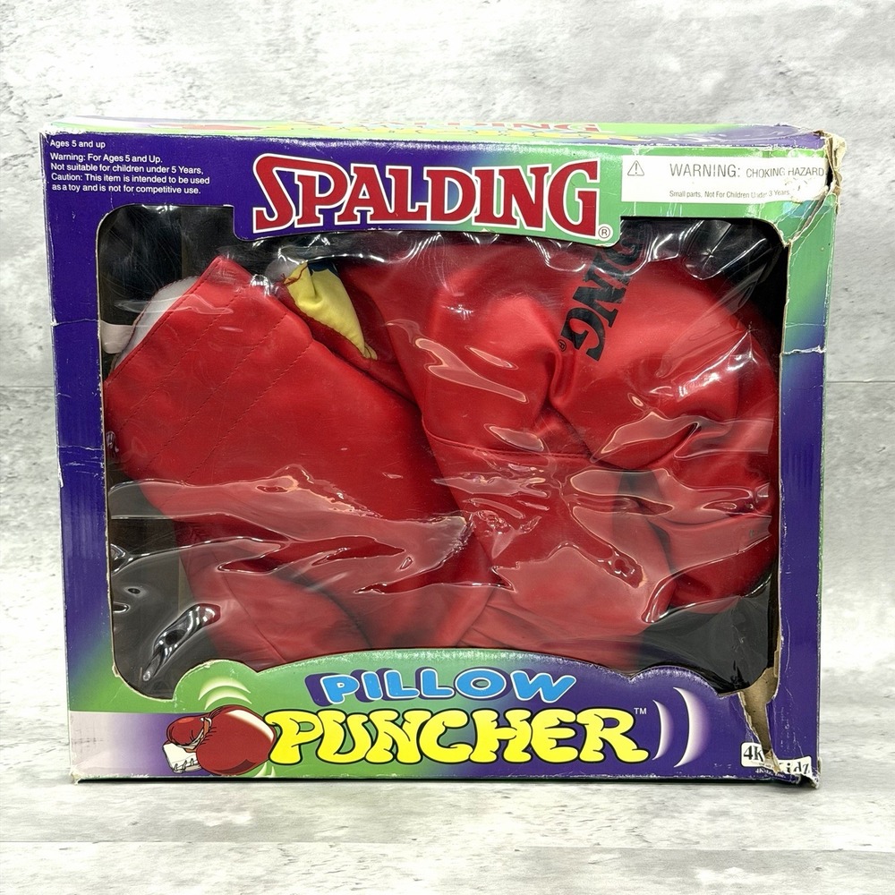 Vintage Spalding Pillow Puncher Oversized Boxing Gloves Red Vinyl Left & Right